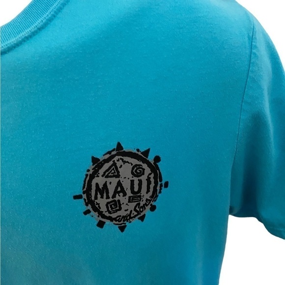 Maui & SONS Surf Logo Turquoise Tee Shirt Men M Medium - Picture 3 of 6